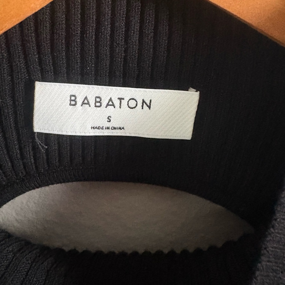 BABATON Open-back Ribbed Black Midi Dress - Picture 4 of 6